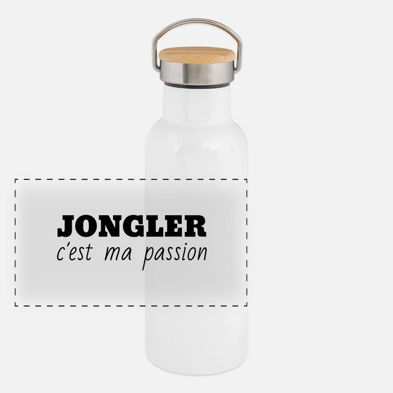 jongleur / jonglerie / jongleuse / cirque Gourde isotherme avec bouchon en bambou