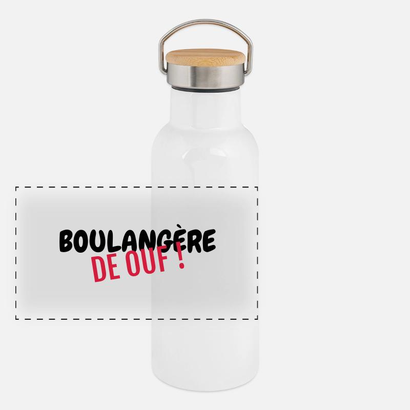 Bäcker / Bäckerei / Bäckerin / Brot Panorama Thermosflasche mit Bambusdeckel