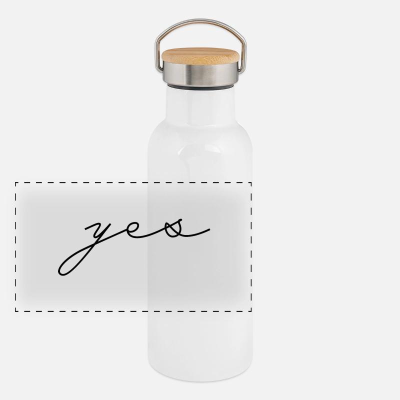 Yes Gourde isotherme avec bouchon en bambou