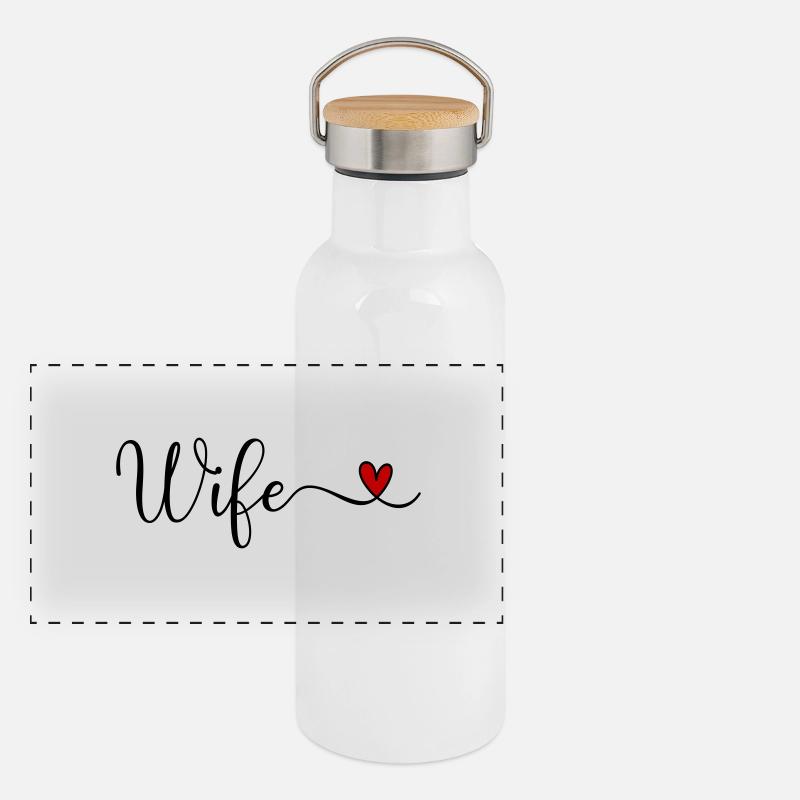 Femme Gourde isotherme avec bouchon en bambou