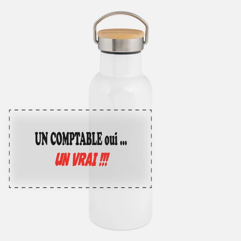 Un COMPTABLE ... Gourde isotherme avec bouchon en bambou