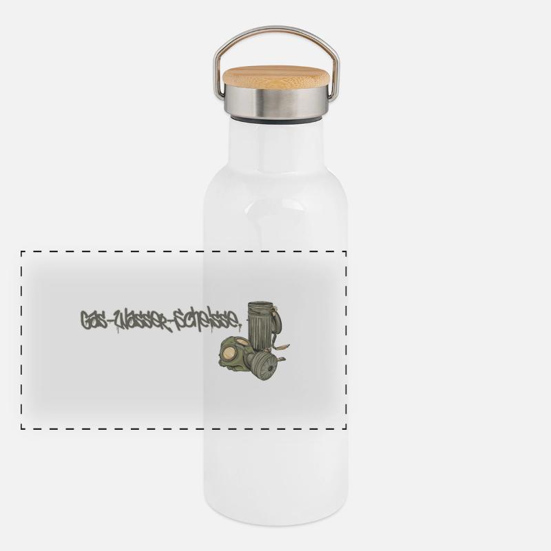 Gaz Eau Merde // Illustration Gourde isotherme avec bouchon en bambou