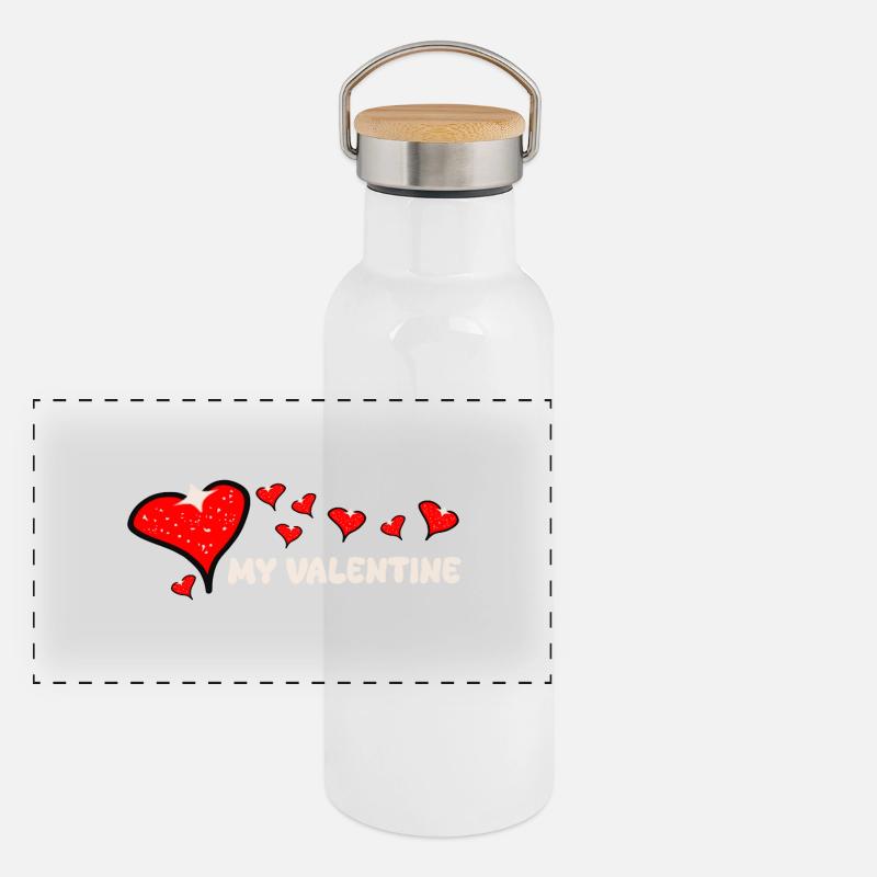 Pompous Valentine's Day Panoramic Thermal Bottle with Bamboo Lid
