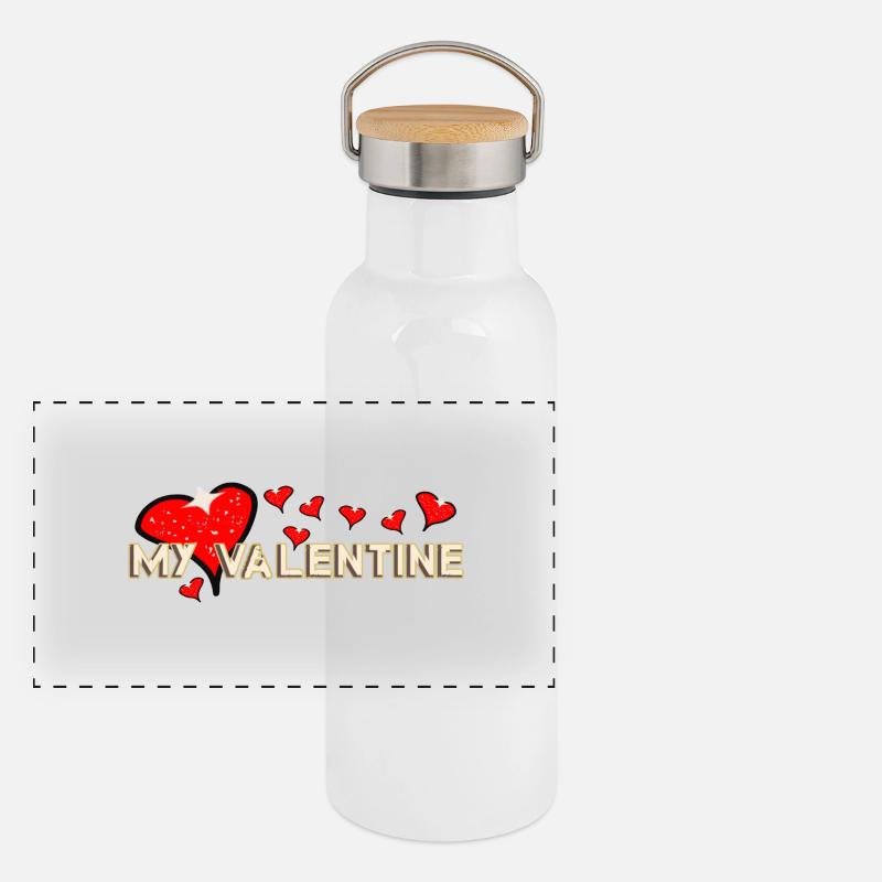 Fabelhafte Valentinstag Panorama Thermosflasche mit Bambusdeckel