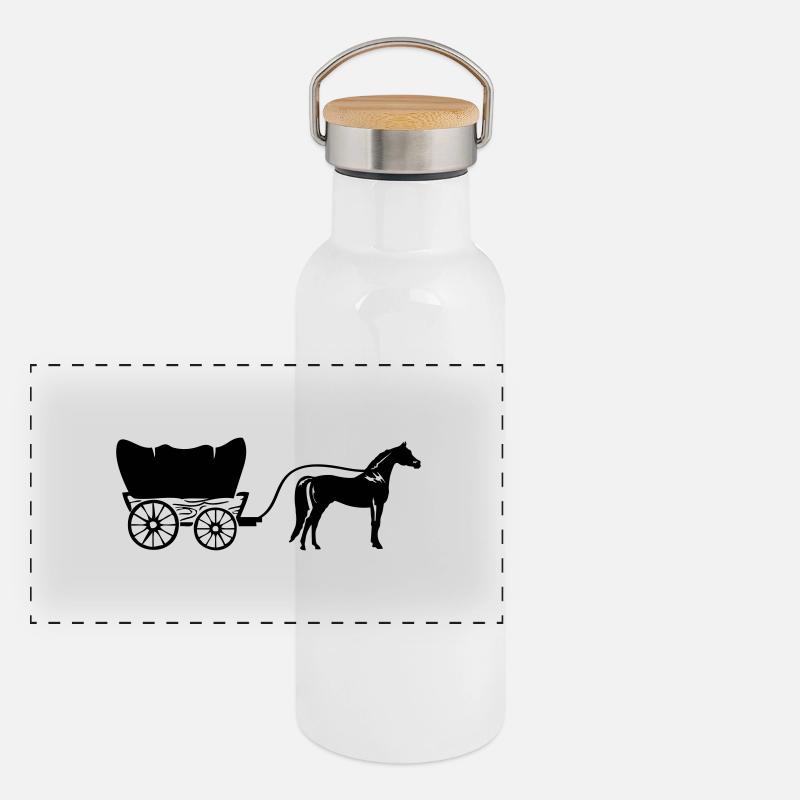 western kutsche Panorama Thermosflasche mit Bambusdeckel