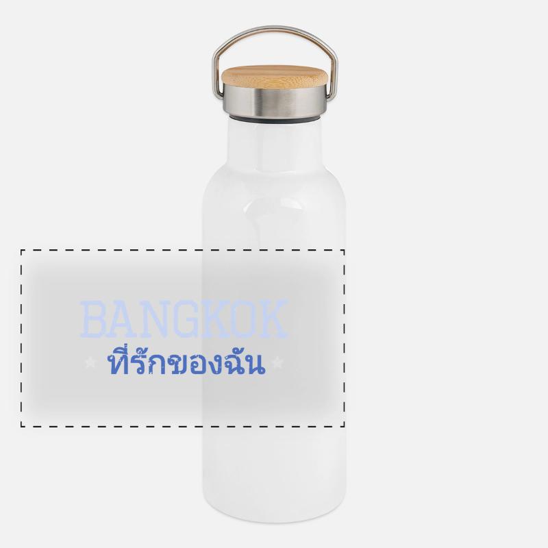Bangkok mon amour Gourde isotherme avec bouchon en bambou