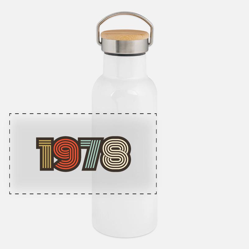 1978 rétro vintage Gourde isotherme avec bouchon en bambou