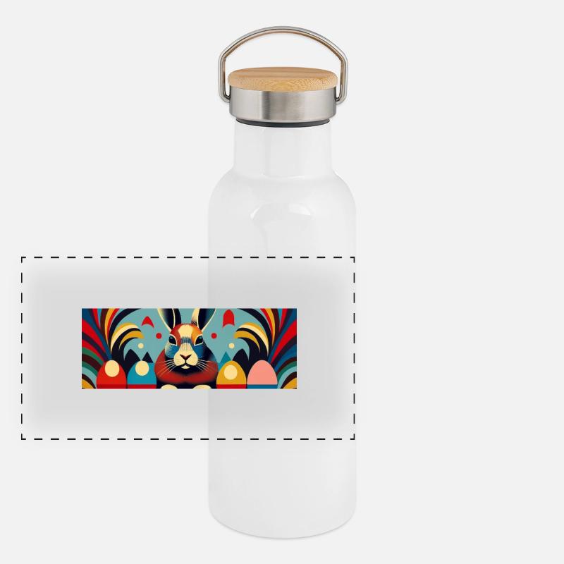 Easter Bunny No.02 Panoramic Thermal Bottle with Bamboo Lid