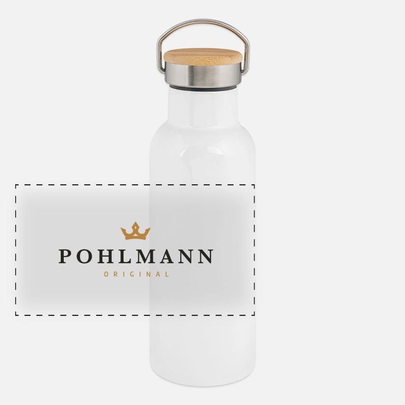 Pohlmann Original Familienlogo Panorama Thermosflasche mit Bambusdeckel