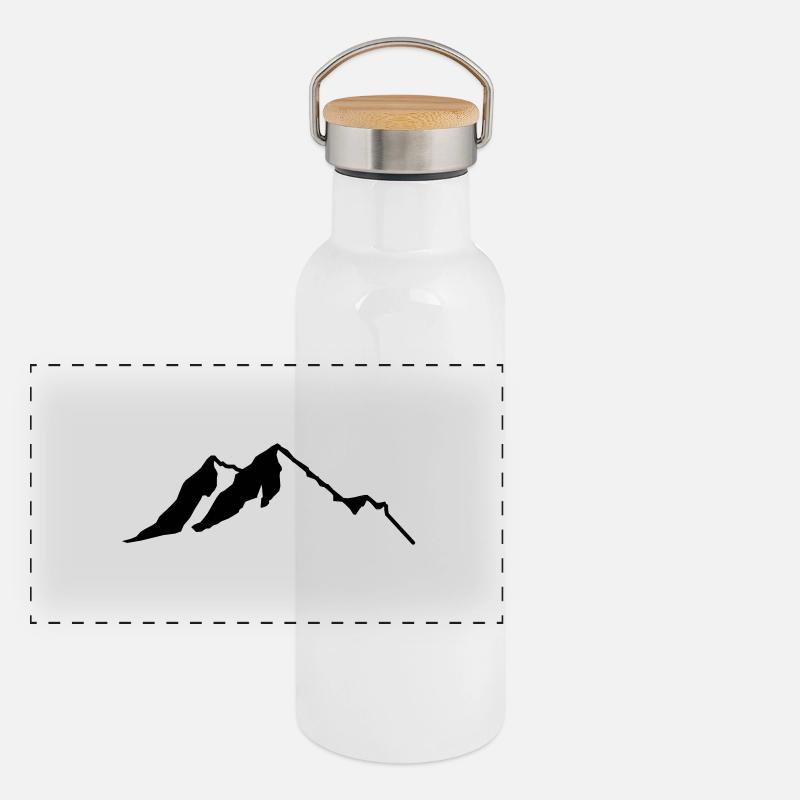 Berge Panorama Thermosflasche mit Bambusdeckel