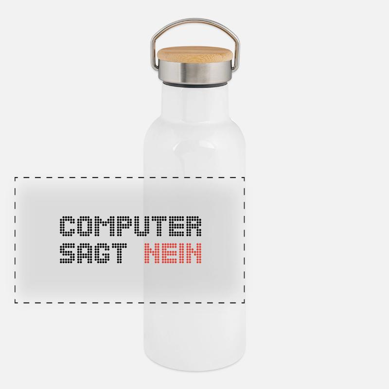 computer sagt nein 2 Panorama Thermosflasche mit Bambusdeckel