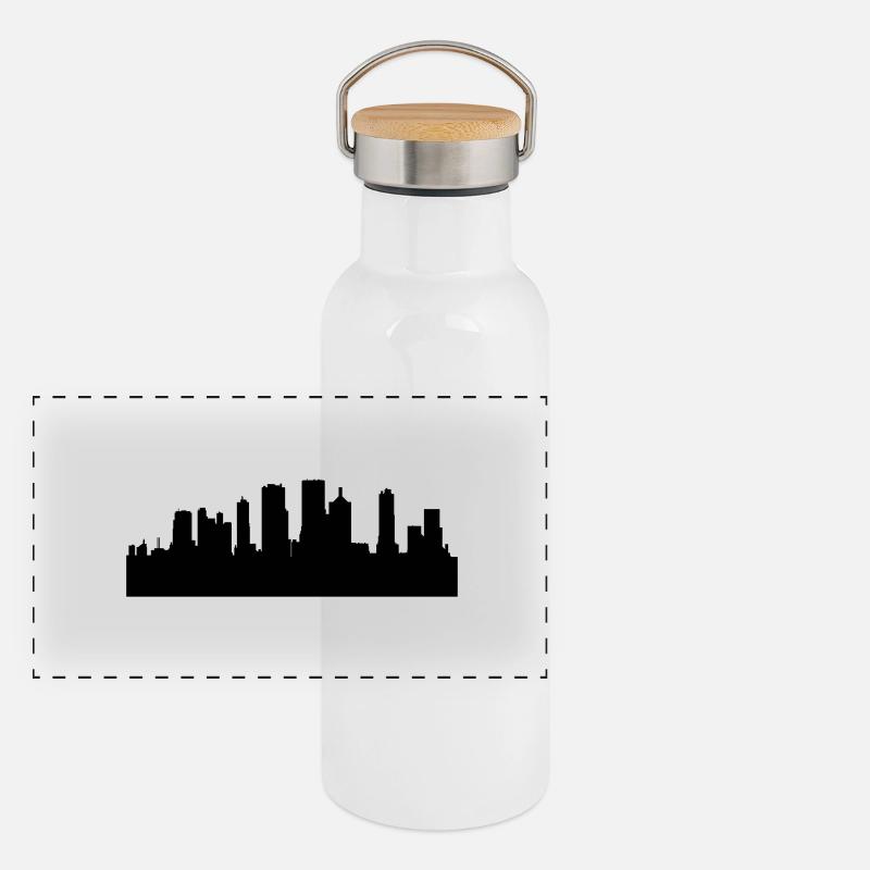 Skyscraper city Panorama Thermosflasche mit Bambusdeckel
