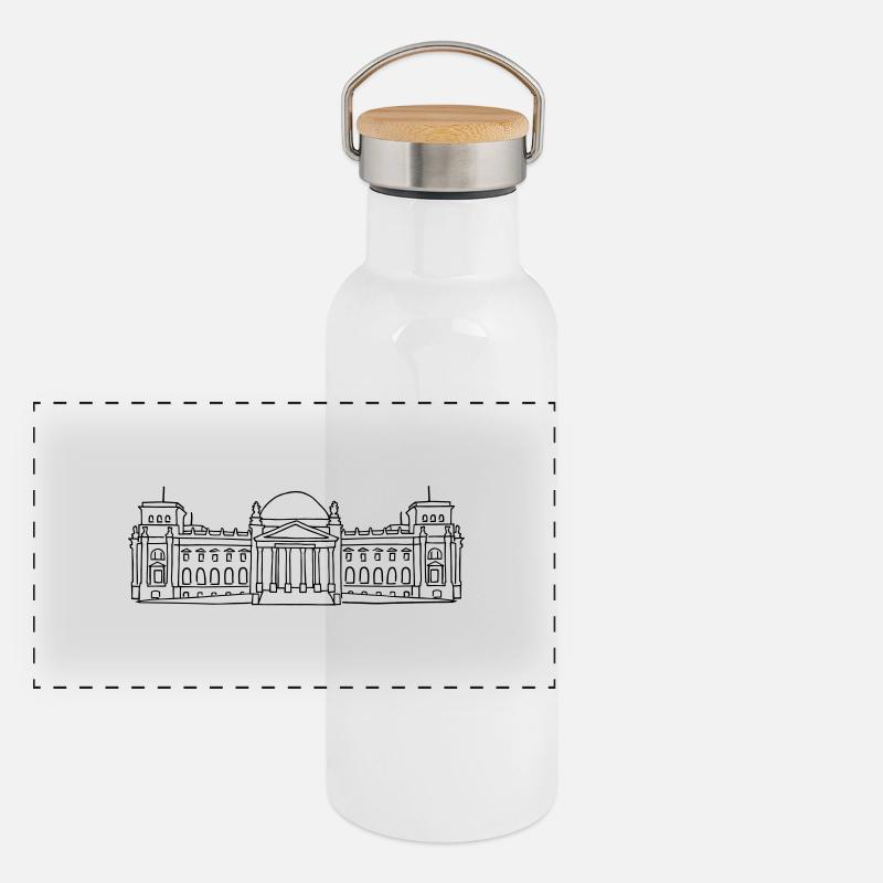 Palais du Reichstag à Berlin Gourde isotherme avec bouchon en bambou