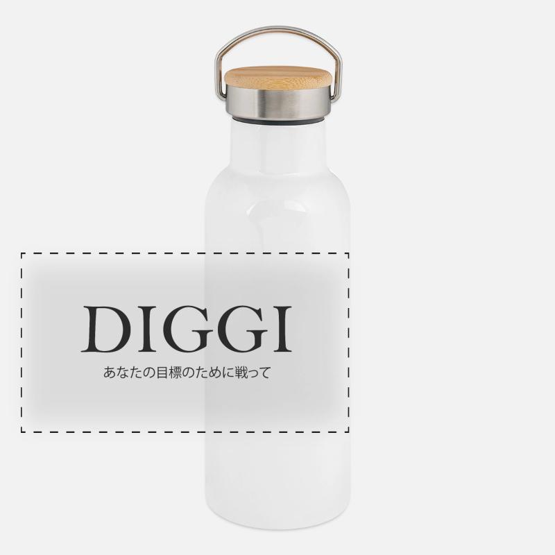 Diggi - Fighting for your goals Panoramic Thermal Bottle with Bamboo Lid