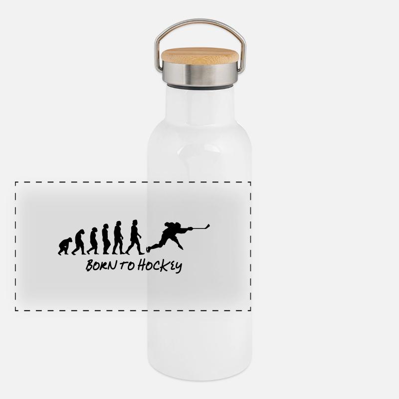 født til hockey Termoflaske med bambuslåg