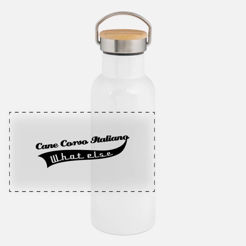 Cane Corso Italiano Panorama Thermosflasche mit Bambusdeckel
