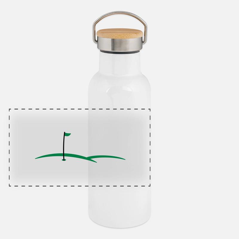 Trou de golf 2c Gourde isotherme avec bouchon en bambou