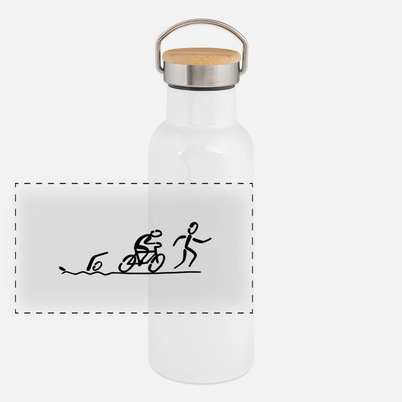 Triathlon Gourde isotherme avec bouchon en bambou