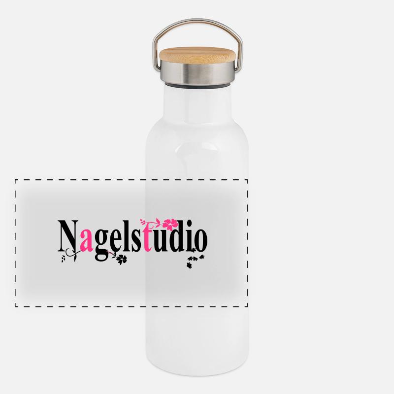 Nagelstudio Panorama Thermosflasche mit Bambusdeckel