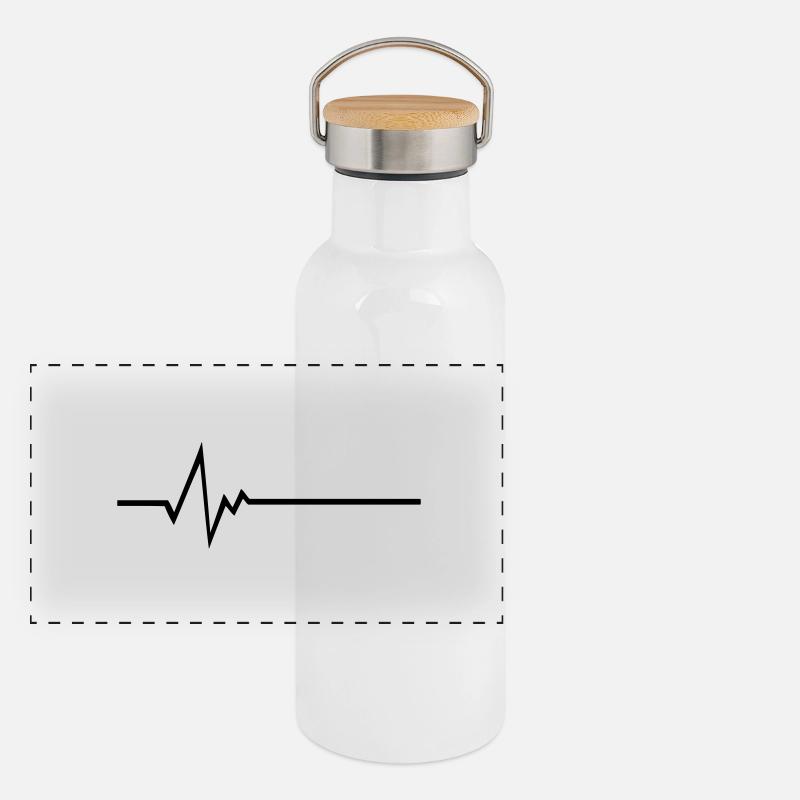 Fréquence - Bass - Pulse - Musique - Style Gourde isotherme avec bouchon en bambou