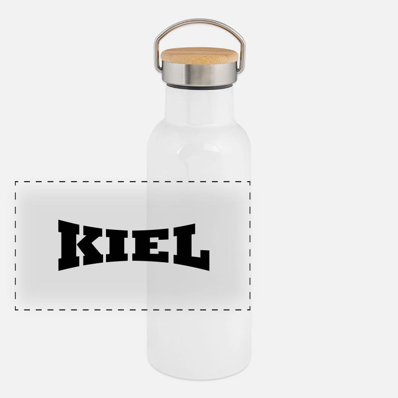 Kiel lettering Panoramic Thermal Bottle with Bamboo Lid