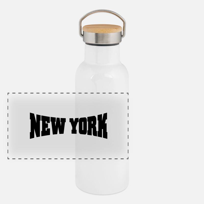 New York Gourde isotherme avec bouchon en bambou