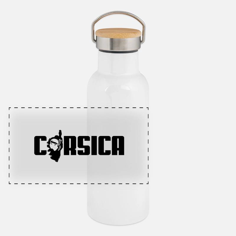 corsica logo Panoramic Thermal Bottle with Bamboo Lid