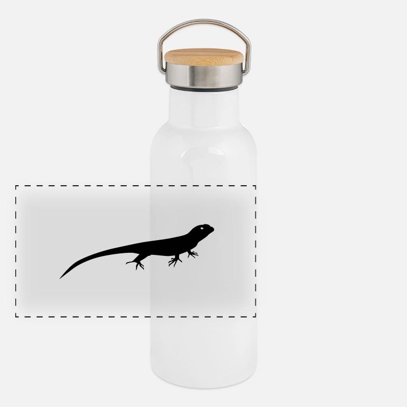 lézard Gourde isotherme avec bouchon en bambou
