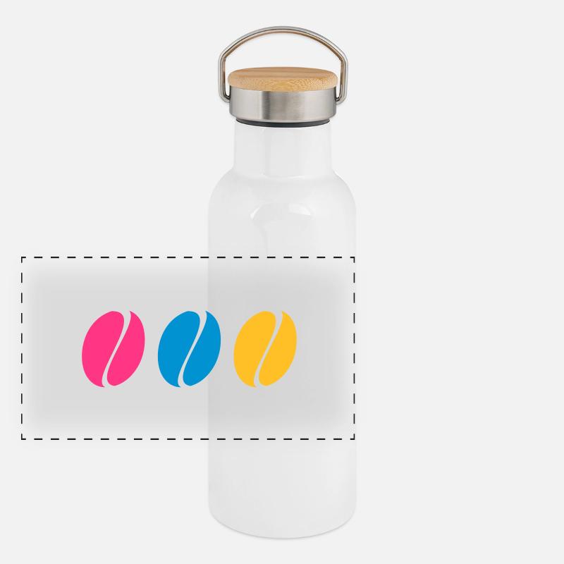 Coffee Beans Panoramic Thermal Bottle with Bamboo Lid