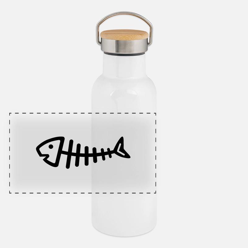 Poisson Gourde isotherme avec bouchon en bambou