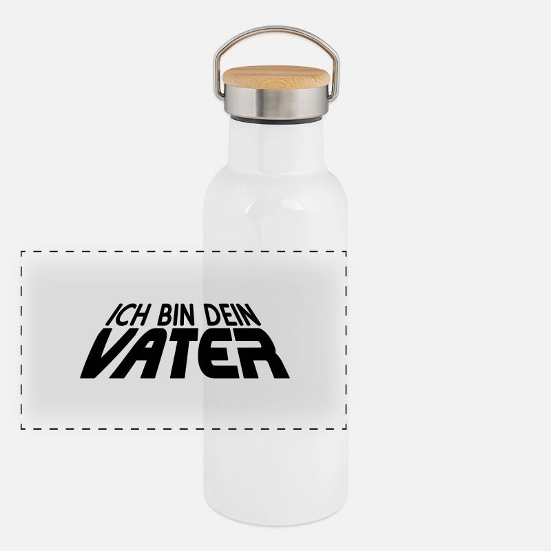 Ich bin dein VATER 3D (1c) Panorama Thermosflasche mit Bambusdeckel