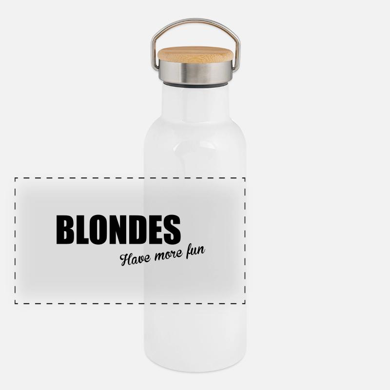 Blondes Panorama Thermosflasche mit Bambusdeckel