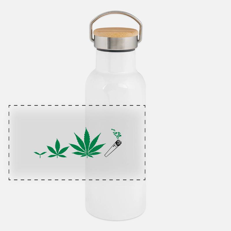 Cannabis development Panorama Thermosflasche mit Bambusdeckel
