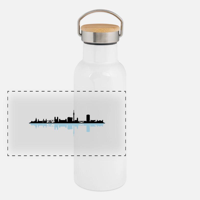 Skyline - Wuppertal Panorama Thermosflasche mit Bambusdeckel
