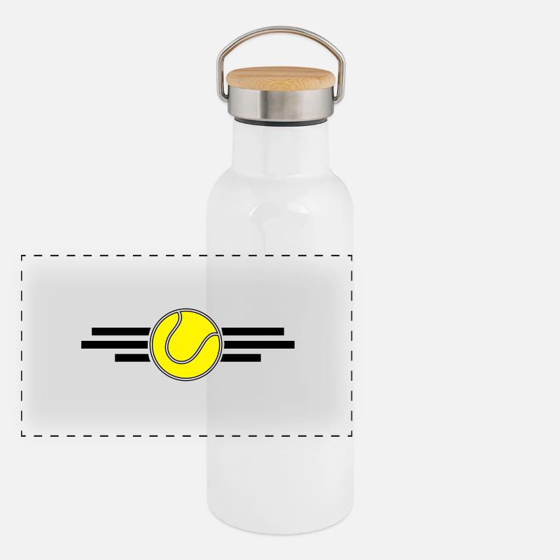 tennis Panorama Thermosflasche mit Bambusdeckel