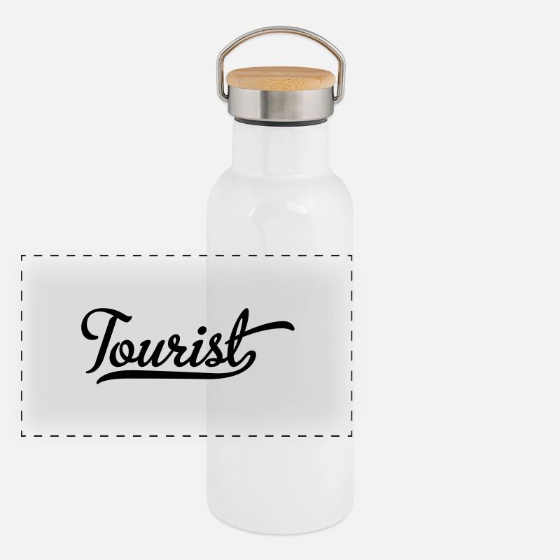 touristique Gourde isotherme avec bouchon en bambou