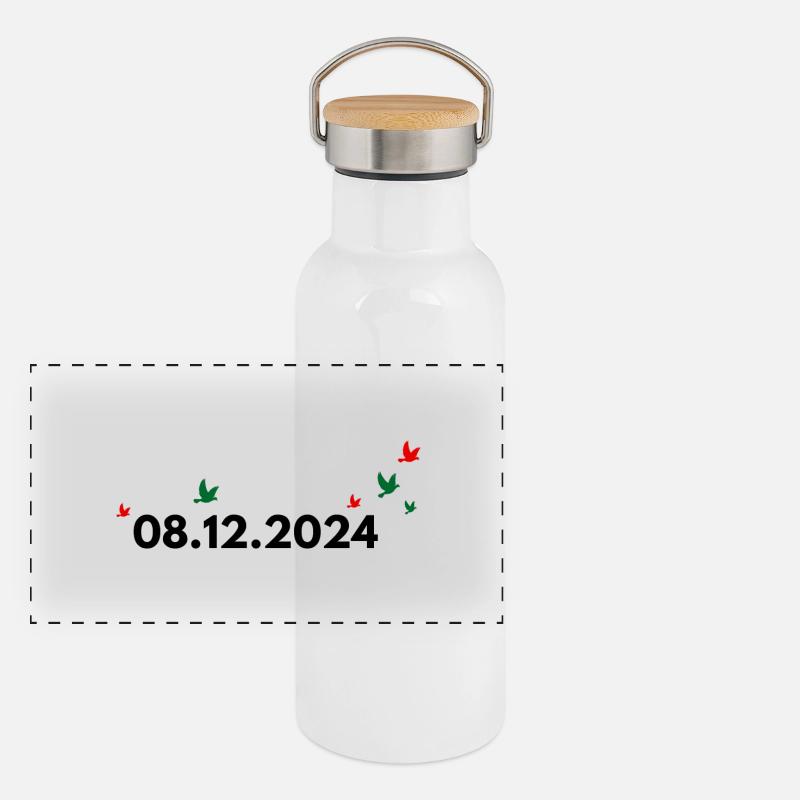 Syrie date de liberté Gourde isotherme avec bouchon en bambou