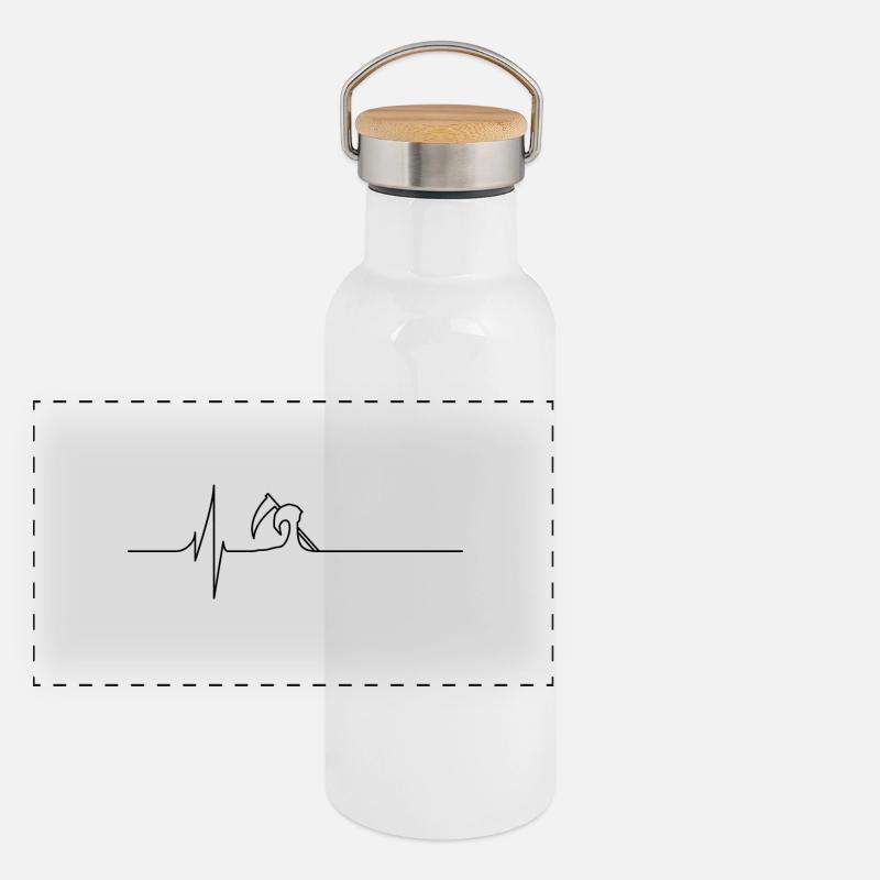 Elektrokardiogramm - Tod - Schwarz Panorama Thermosflasche mit Bambusdeckel