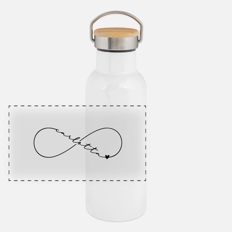 Carlotta Name Infinitysymbol Panorama Thermosflasche mit Bambusdeckel