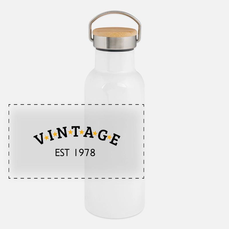 Vintage est 1978 Gourde isotherme avec bouchon en bambou