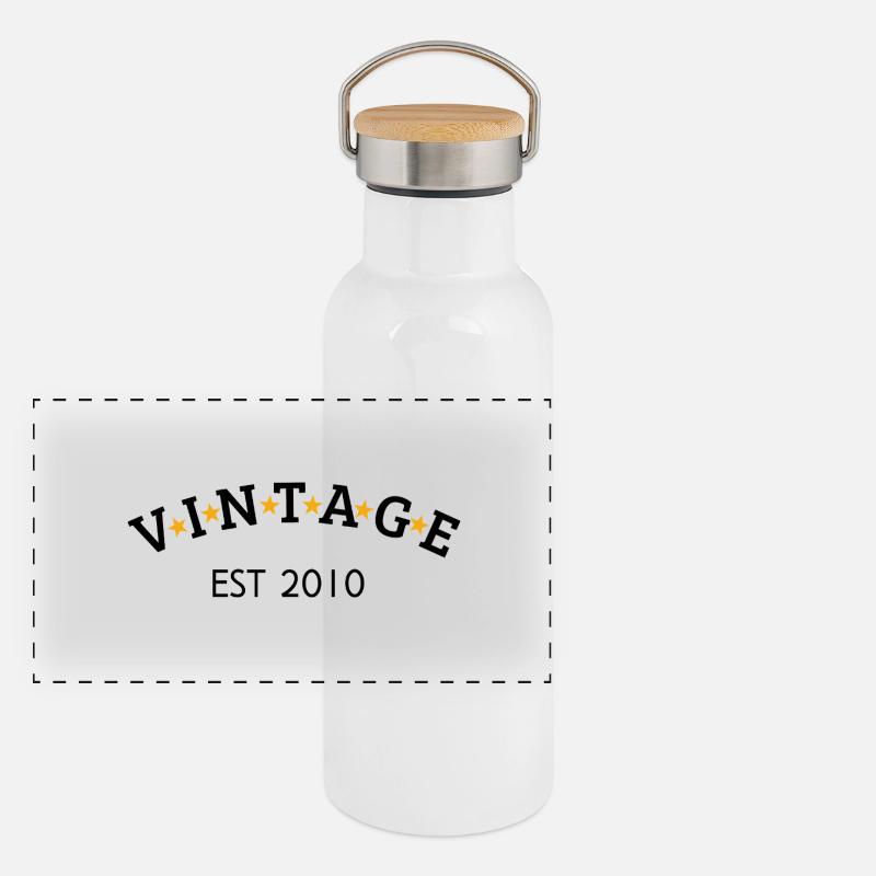 Vintage est 2010 Gourde isotherme avec bouchon en bambou