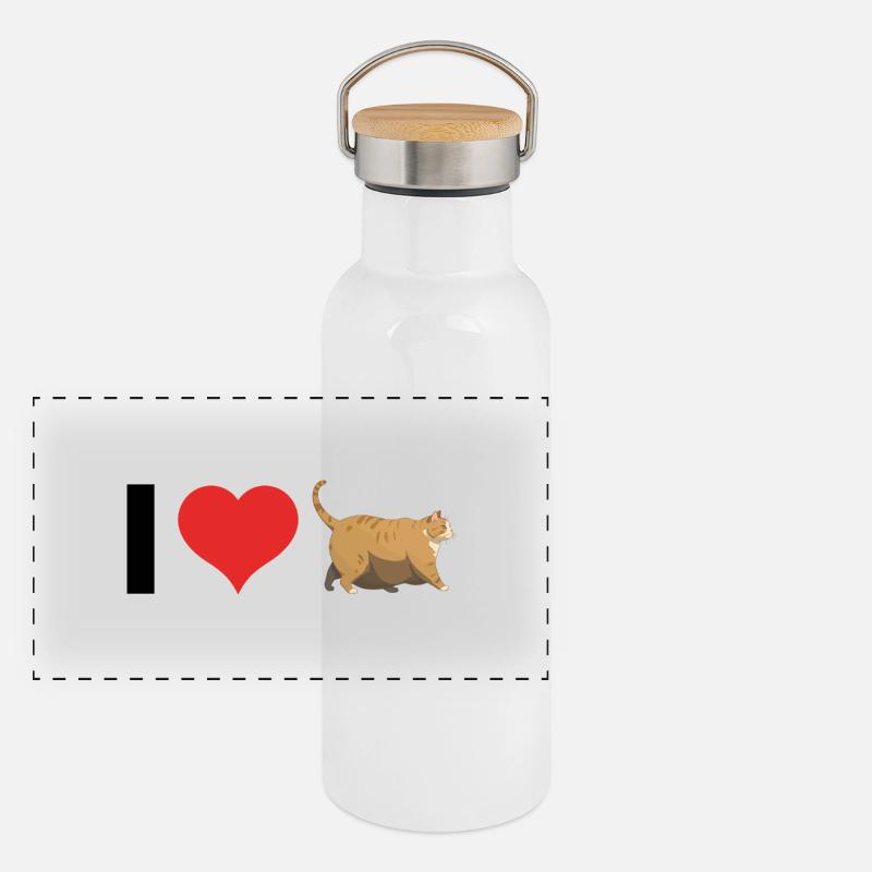 Ich Liebe Chonker - Fat Cat Meme Panorama Thermosflasche mit Bambusdeckel