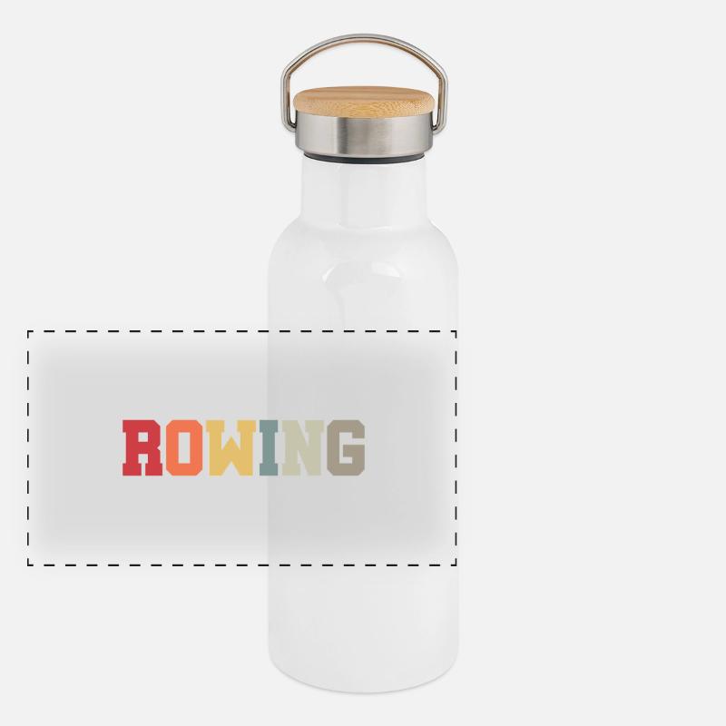Rowing - Rower - Rower - Aviron Panoramic Thermal Bottle with Bamboo Lid