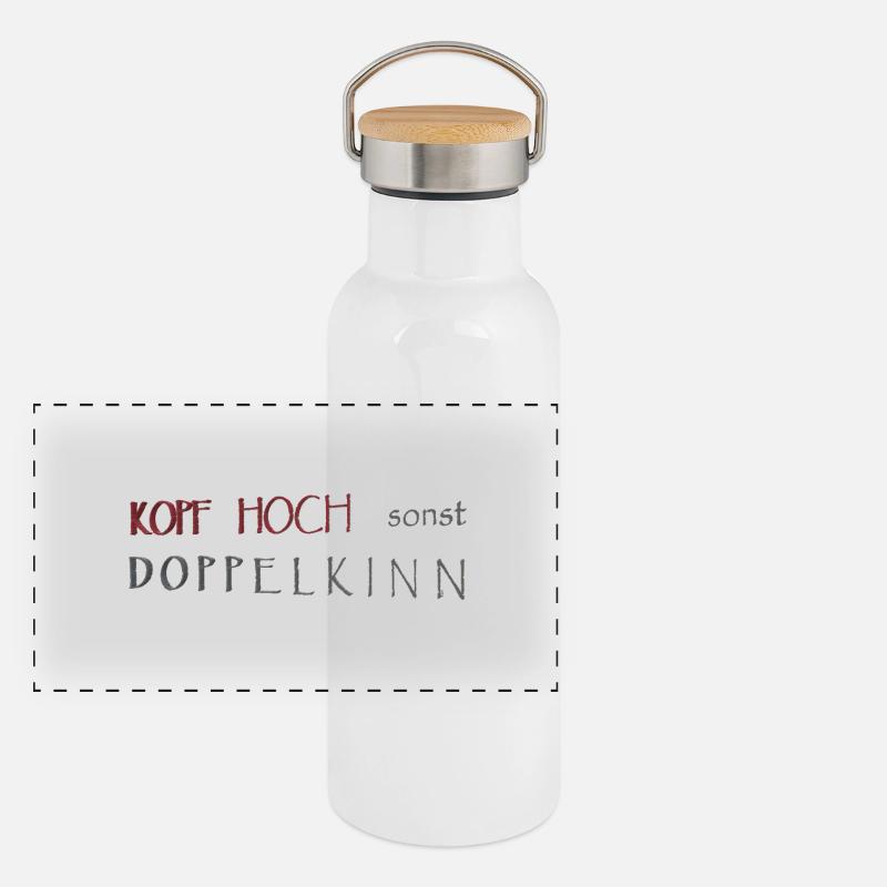 Head up, otherwise double chin Panoramic Thermal Bottle with Bamboo Lid