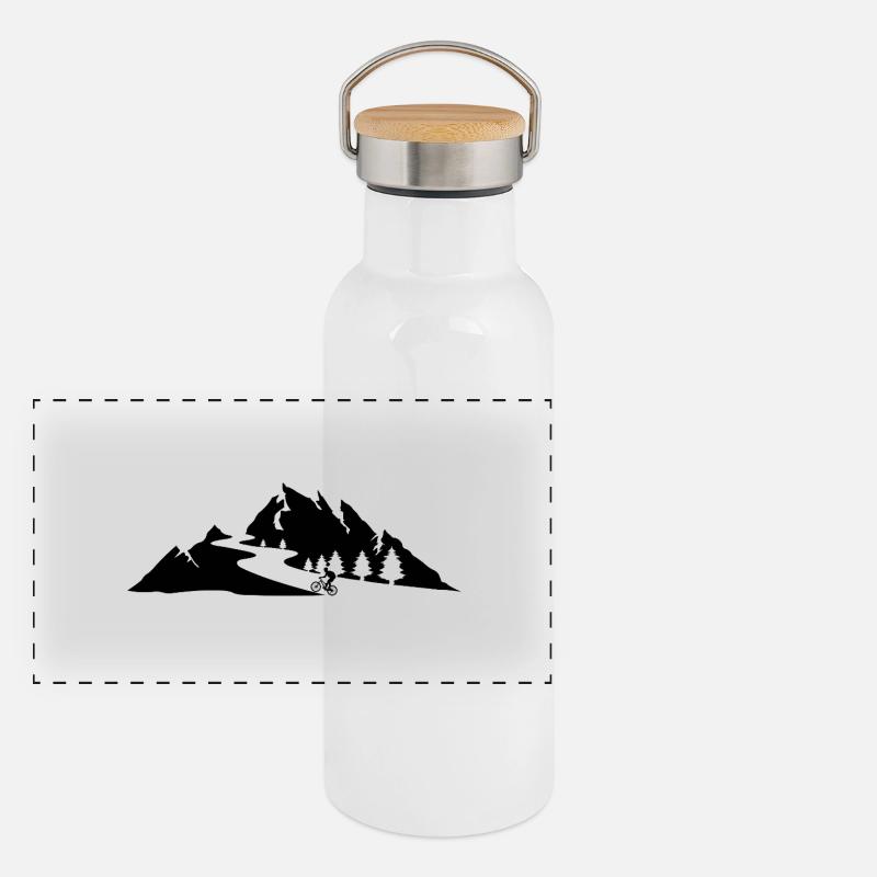 Mountenbiker Panorama Thermosflasche mit Bambusdeckel