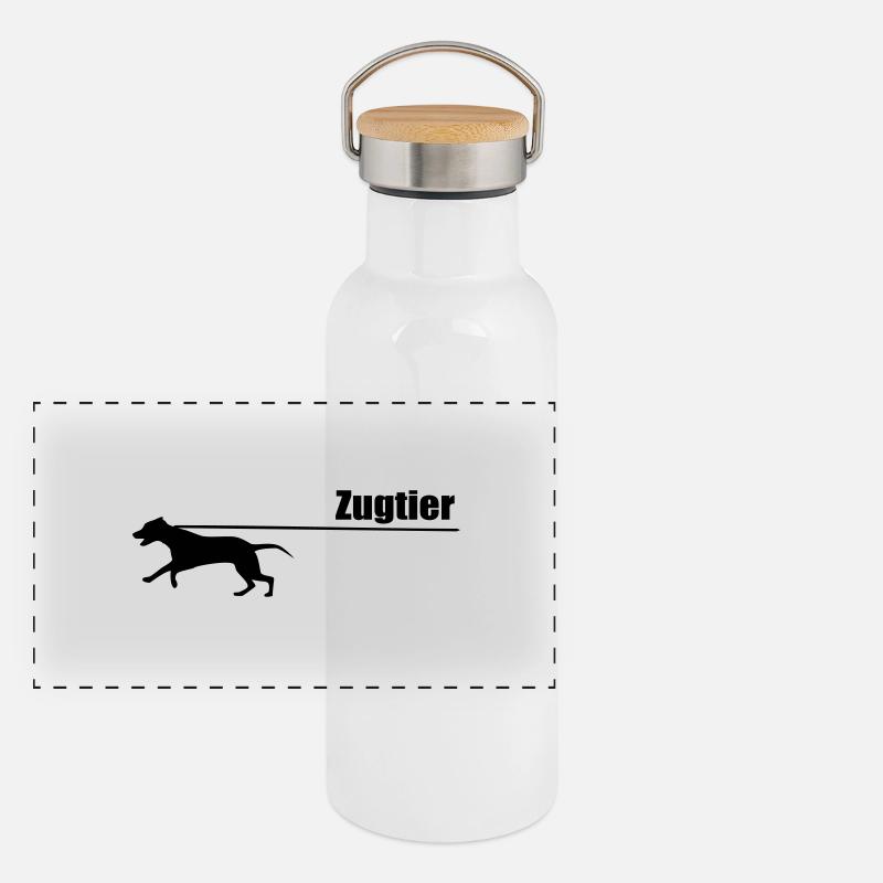 Zugtier Panorama Thermosflasche mit Bambusdeckel