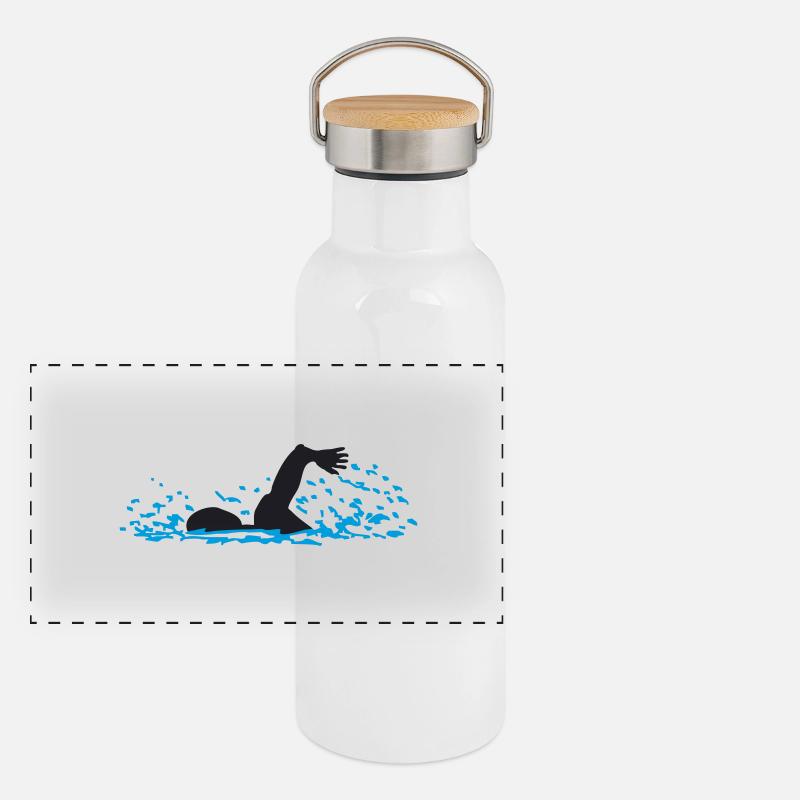 Schwimmer Panorama Thermosflasche mit Bambusdeckel