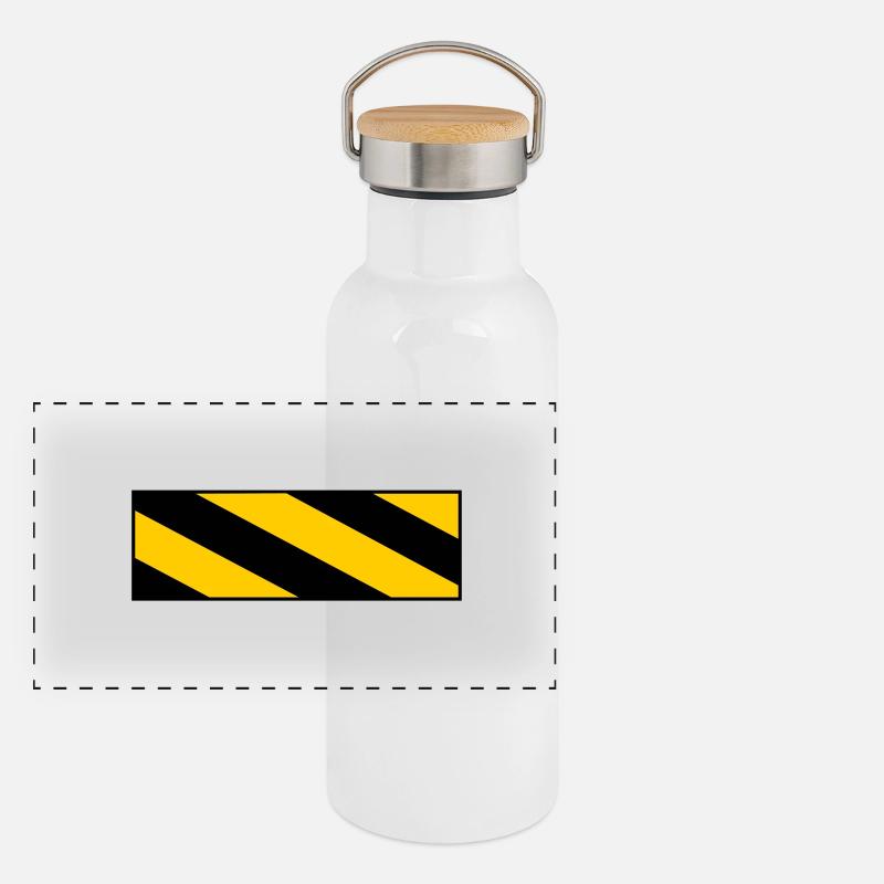 Warning sign Panoramic Thermal Bottle with Bamboo Lid