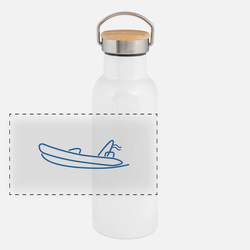 Logo Panorama Thermosflasche mit Bambusdeckel