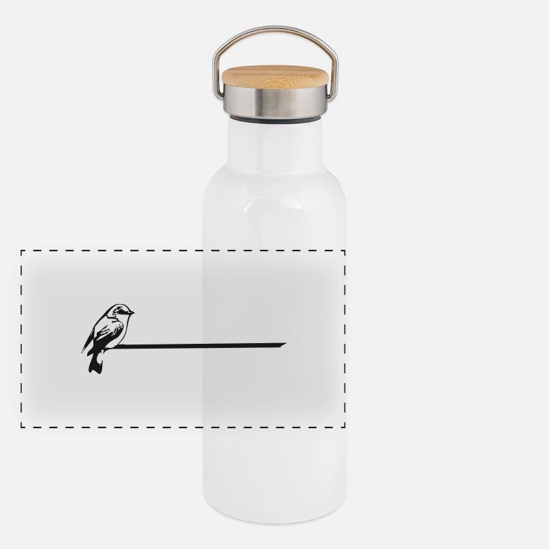 Spatz Panorama Thermosflasche mit Bambusdeckel
